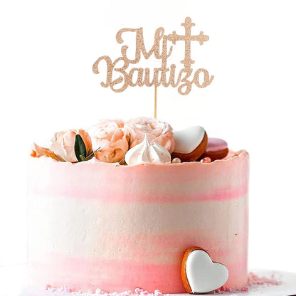 God Bless & Paper cross cake decorations