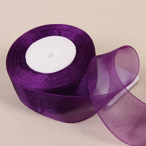 Dark purple Organza ribbons 45Meters/lot