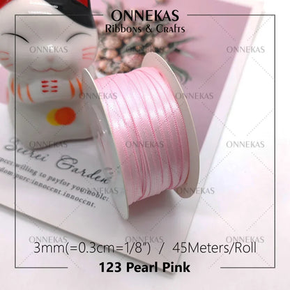 Satin ribbon 100% polyester (45M) 3mm