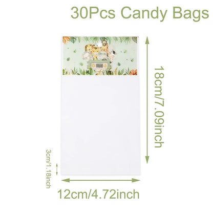 Jungle Animal Plastic  Candy bags Self-Adhesive 30/50pcs