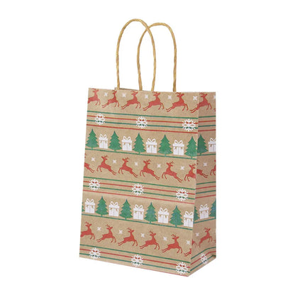 5pcs Christmas Kraft Gift Bags – Santa & Snowman