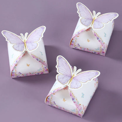Candy gift box purple pink Butterfly 12pcs