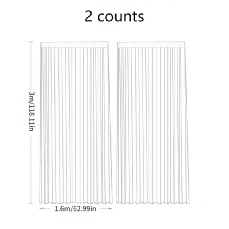 Tulle backdrop curtains, sheer 1 Set/2