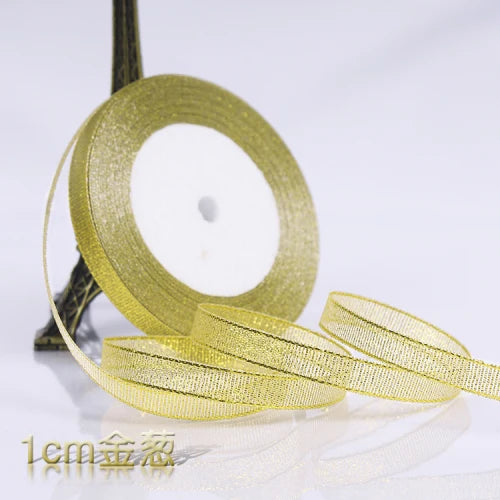 Glitter Satin Ribbon Crafts Organza Ribbons 22meters