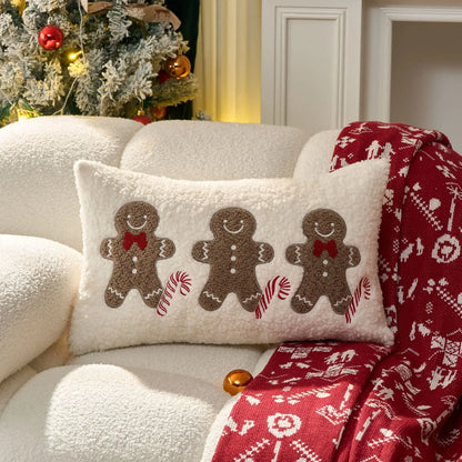 Embroidered Merry Christmas Cushion Cover