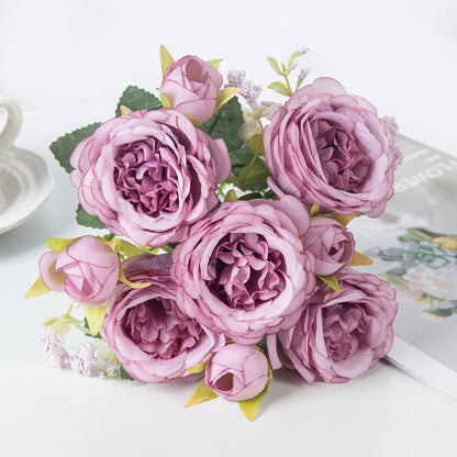 Artificial flowers fake white Peonies bouquet