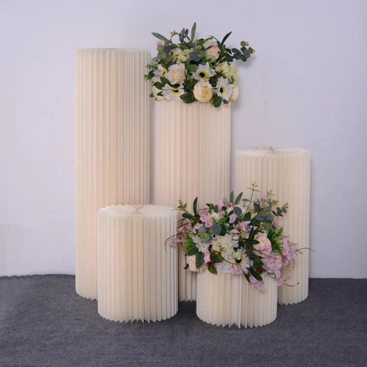 Cylinder folding stand for decoration