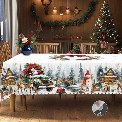 Christmas Tablecloth – Santa & Snowman