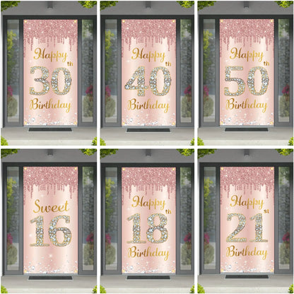 Happy Birthday Theme Decor Door Cover