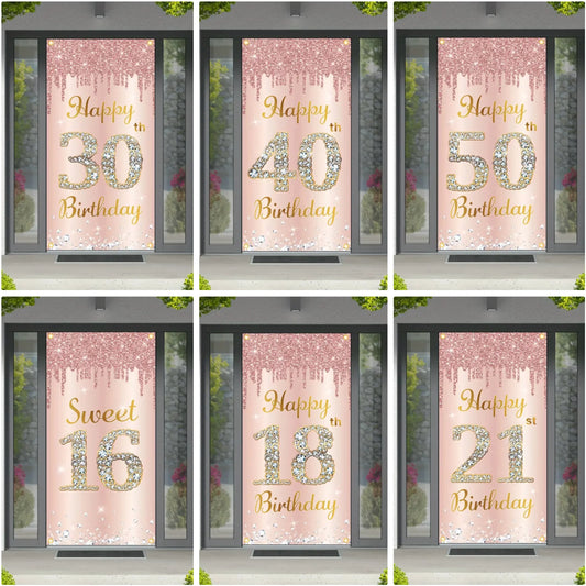 Happy Birthday Theme Decor Door Cover