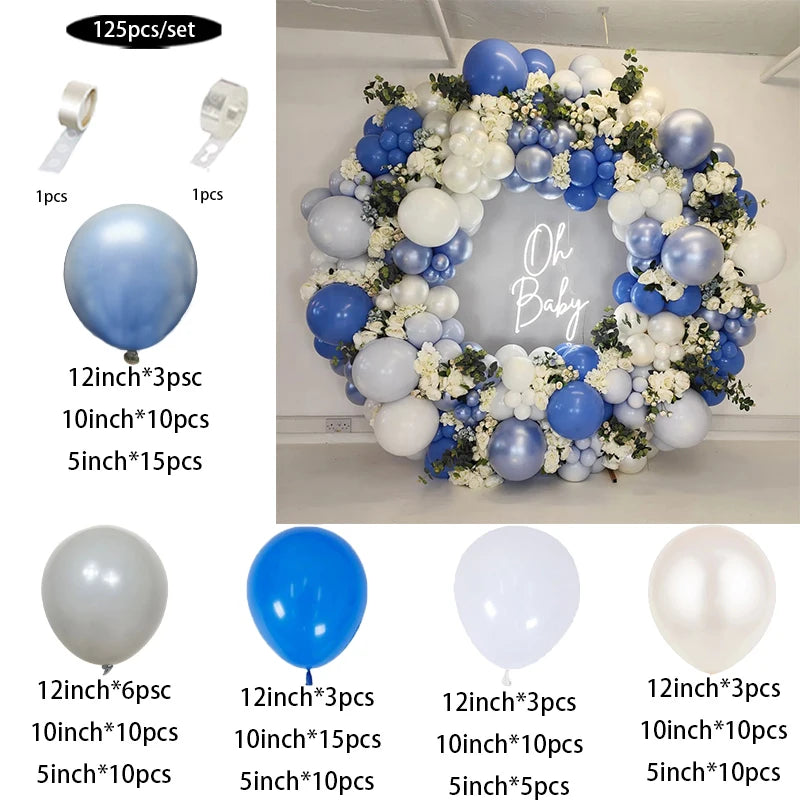 Light blue balloons arch kit
