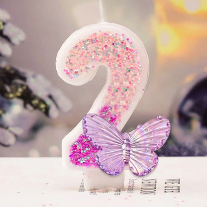 0–9 Purple Butterfly Number Candles