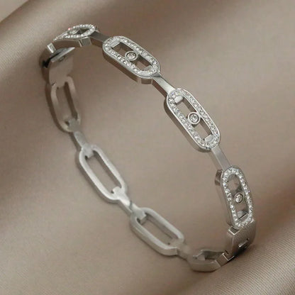 Full crystal letter bowknot charm bracelet
