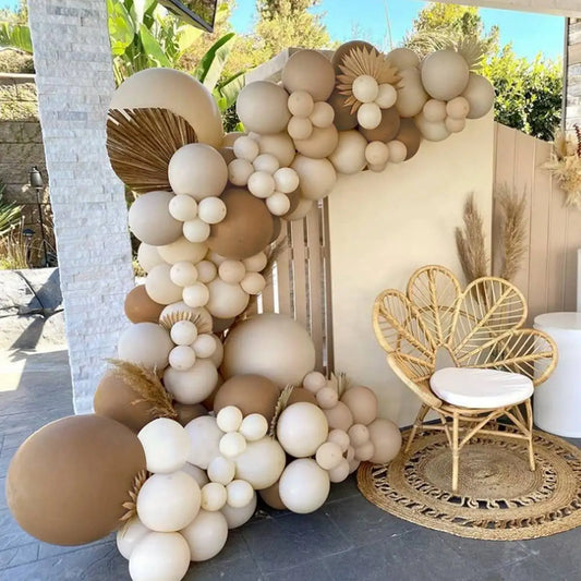 Coffee Brown Balloon Garland Arch