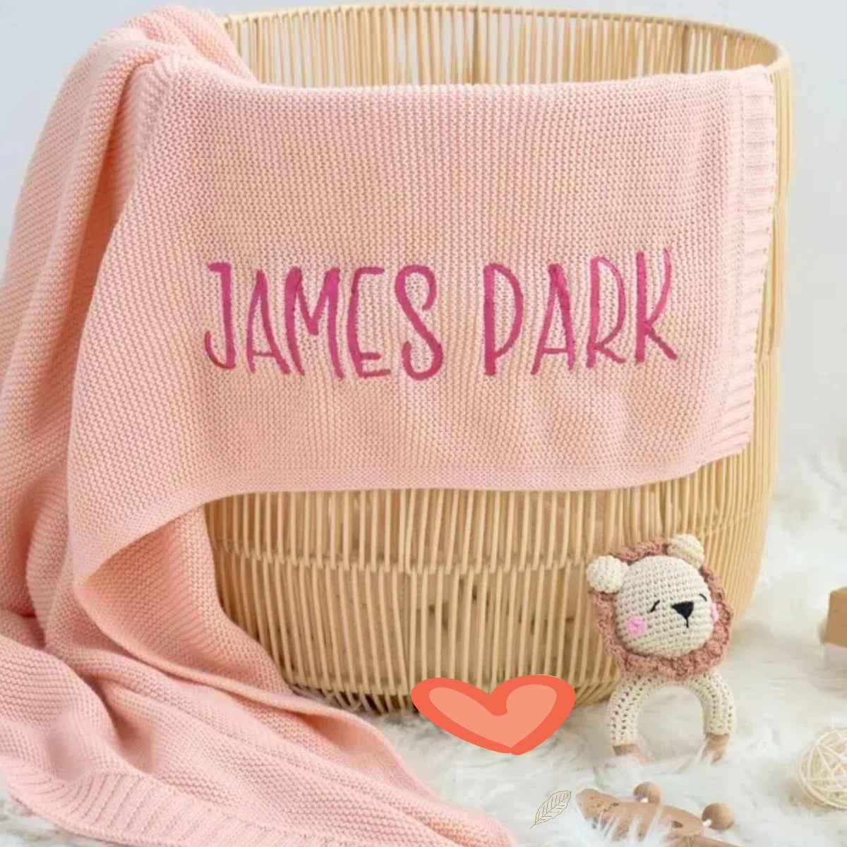 Personalized name letter embroidered cotoon Blanket