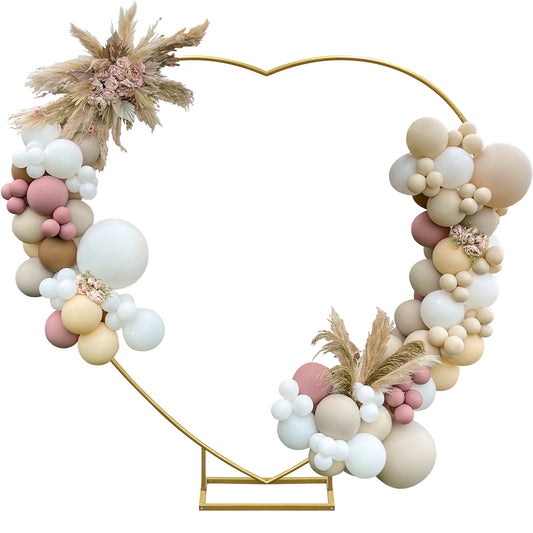 Gold heart backdrop arch stand