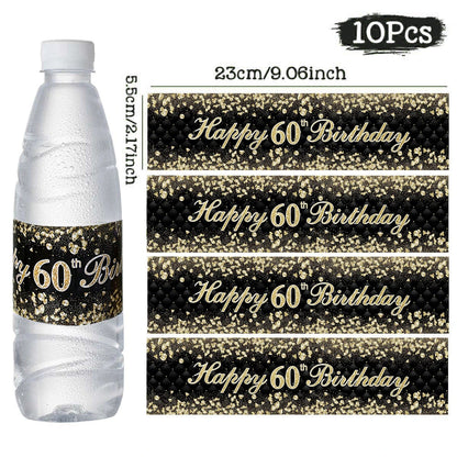 Black Gold Birhtday TableCloth