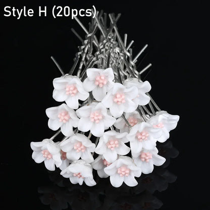 Elegant Pearl Crystal Hairpin 20pcs
