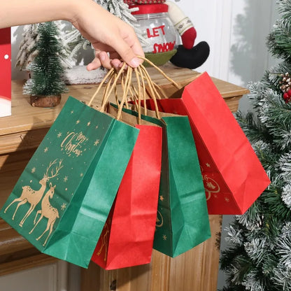 Kraft Christmas Gift Bags – 1/15PCS