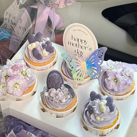 Rose gold foldable Butterfly  cake toppers 12pcs
