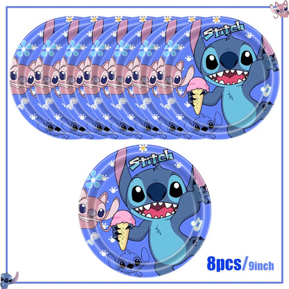 Disney Stitch Birthday Party Decoration Supplies New Lilo Stitch Balloon Baby Shower Aloha Paper Cups Plates Napkins Tablecloth