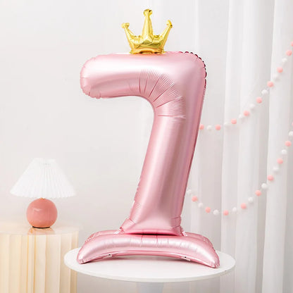 Crown pink foil balloon number 42inch