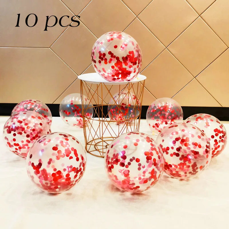 10/20PCS Star Confetti Latex Balloons