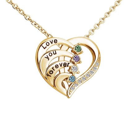 Personalized name hearts pendant necklace
