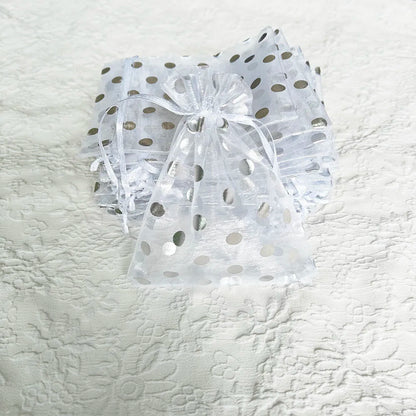 10/25/50 st guldfärgade organza presentpåsar