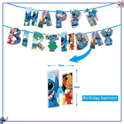 Disney Stitch Birthday Party Decoration Supplies New Lilo Stitch Balloon Baby Shower Aloha Paper Cups Plates Napkins Tablecloth