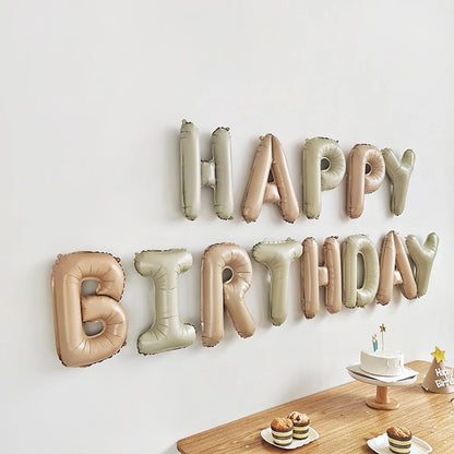 Happy Birthday Balloons Cream Caramel 16Inch