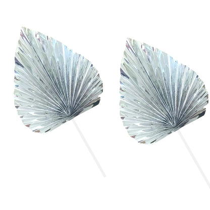 Paper Palm fan cake topper leaf 2Pcs