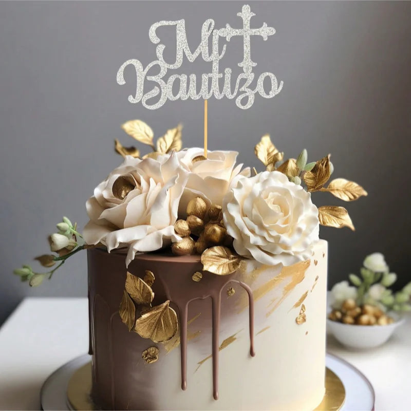 Baptism  cross cake Decoration 5PCS/Se