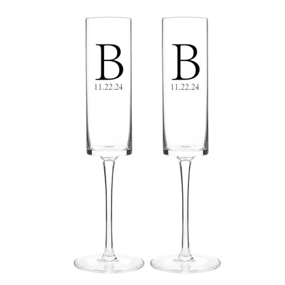 Custom Laser engraving name Champagne flute