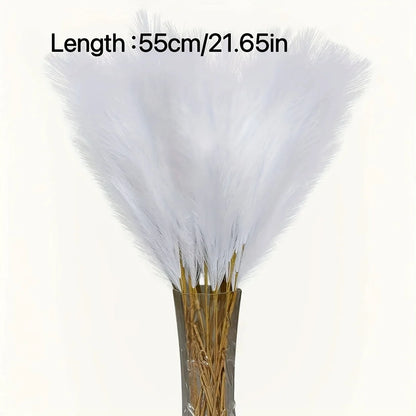 White Faux Pampas Grass 10Pcs