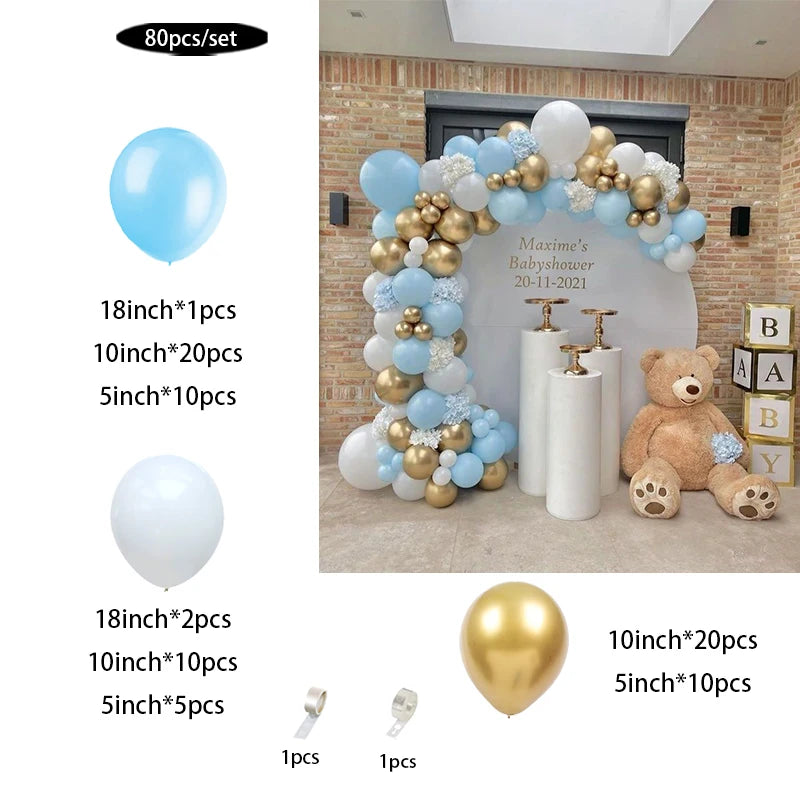 Light blue balloons arch kit