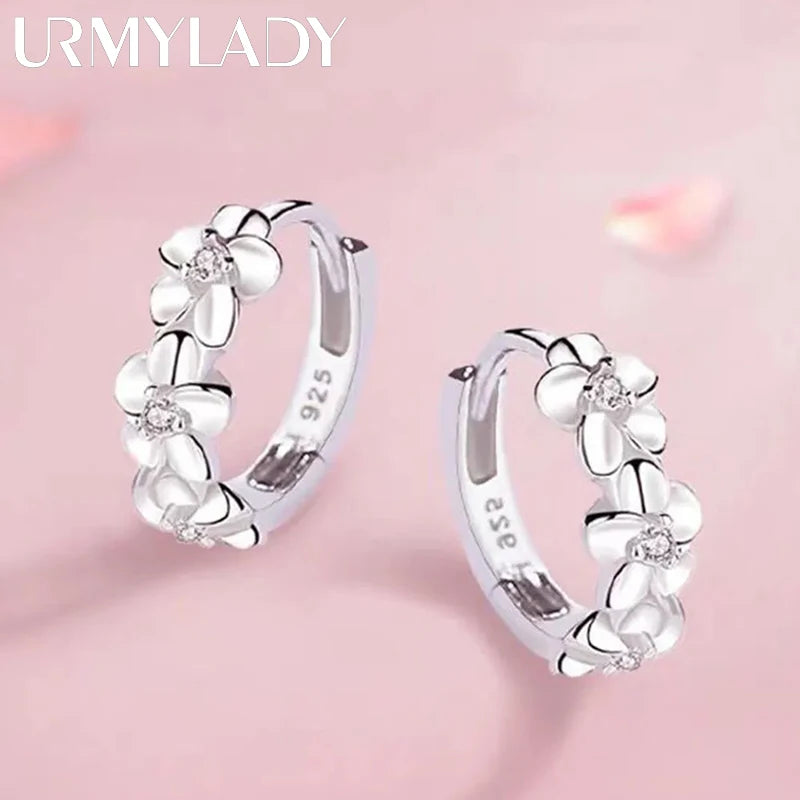 Flower stud  925 sterling silver earrings