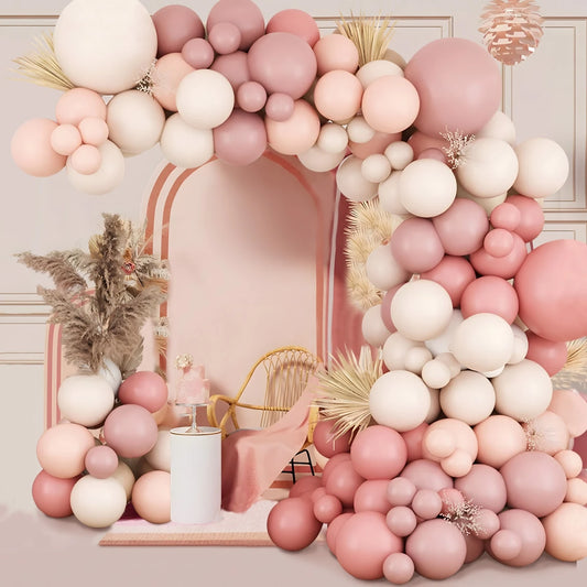 Pink Pastel Macaron Balloons Garland Arch