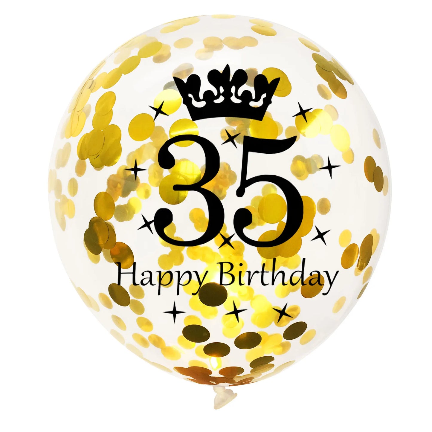 12in Crown Number Confetti Balloons