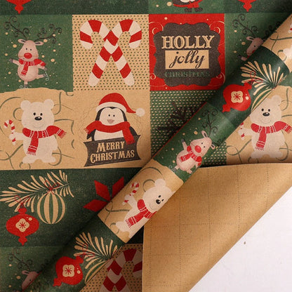 Christmas Tree & Santa Gift Wrapping Paper