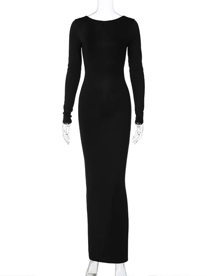 Alise Hugcitar Long Sleeve Backless Dress