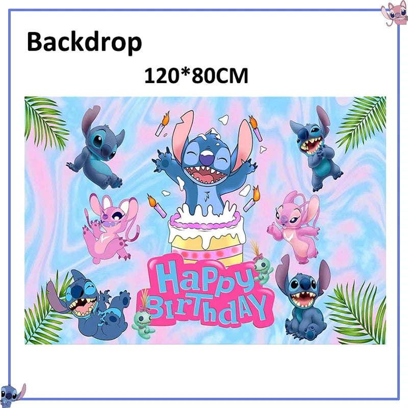 Disney Stitch Birthday Party Decoration Supplies New Lilo Stitch Balloon Baby Shower Aloha Paper Cups Plates Napkins Tablecloth
