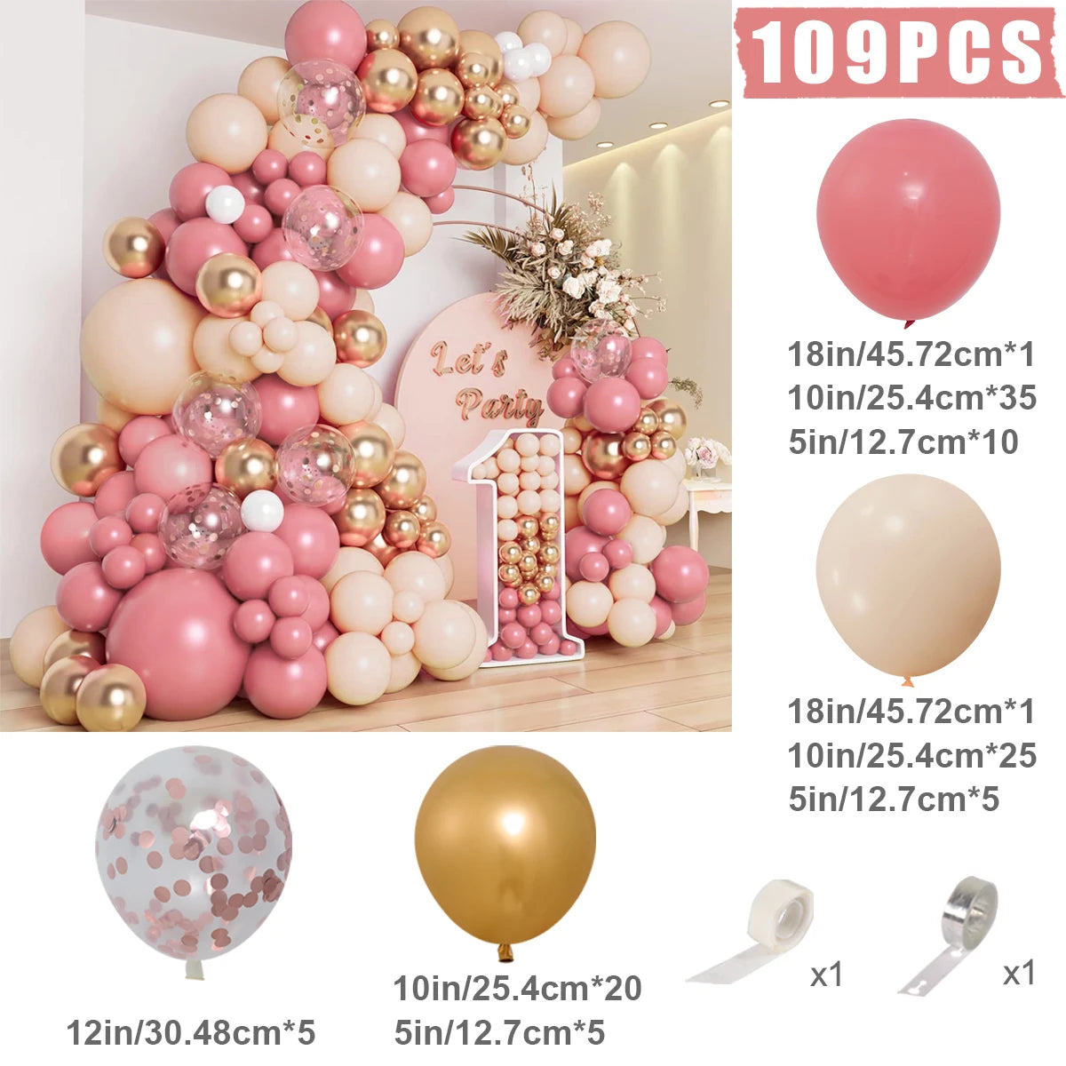 Pink Pastel Macaron Balloons Garland Arch