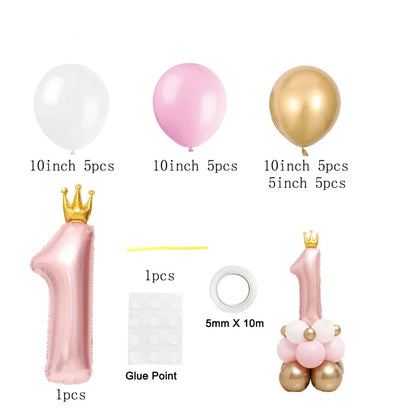 Crown number Foil balloons 1st