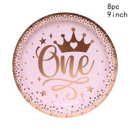 1 year Crown , Pink white rose