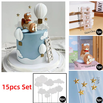 pilot bear cake decoration 15pcs