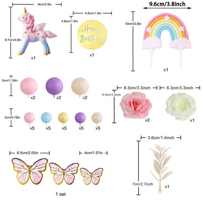 Pink Cake 3D decorations 13pcs