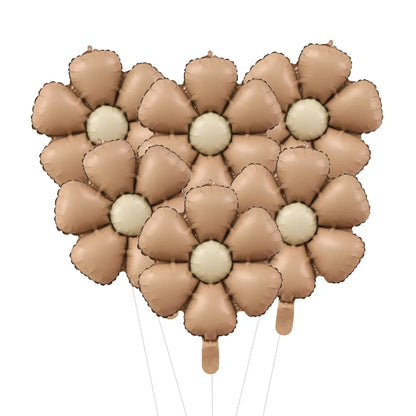 Matt Pink Candy Daisy Balloon 6pcs 50.5x40cm