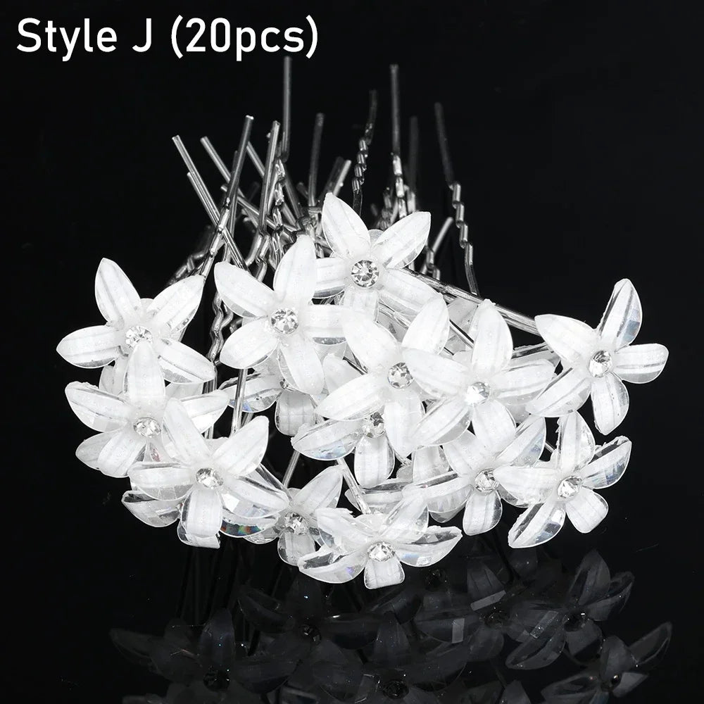 Elegant Pearl Crystal Hairpin 20pcs