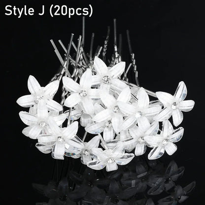 Elegant Pearl Crystal Hairpin 20pcs